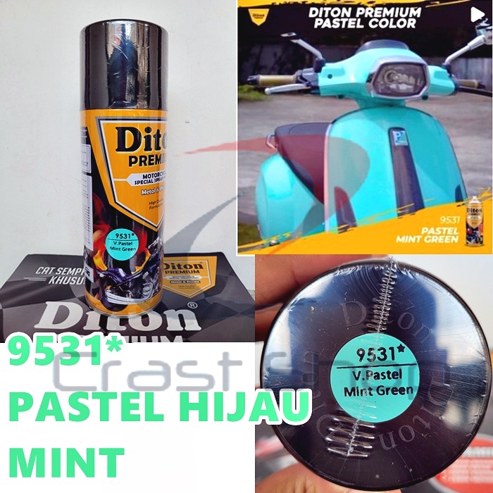 Cat Pilox Diton Premium 9531 Warna Pastel Hijau min Mint Green 400cc Pylok Semprot Aerosol Krayon Te