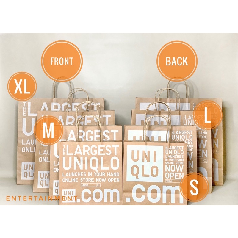 

UNIQLO NEW Paper Bag Kraft Size S•M•L•XL MIN 2 Pcs Original