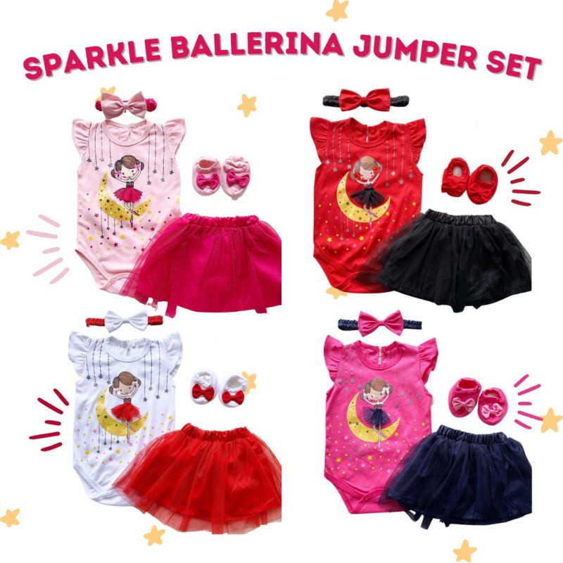 baju bayi sparkle ballerina jumper set 0-12bulan /baju bayi/ jumper bayi