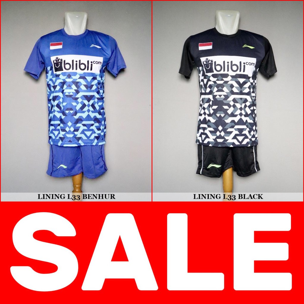 Setelan Badminton Bulutangkis Lining  L33 Baju  Kaos 