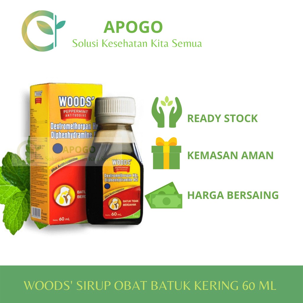 Jual Woods Peppermint Merah Sirup Ml Obat Batuk Kering Shopee