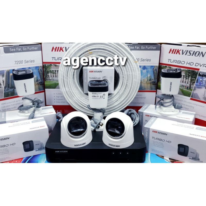 PAKET CCTV HIKVISION 8 CHANNEL 5 KAMERA 2MP AUDIO SERIES 1080P TURBO HD KOMPLIT