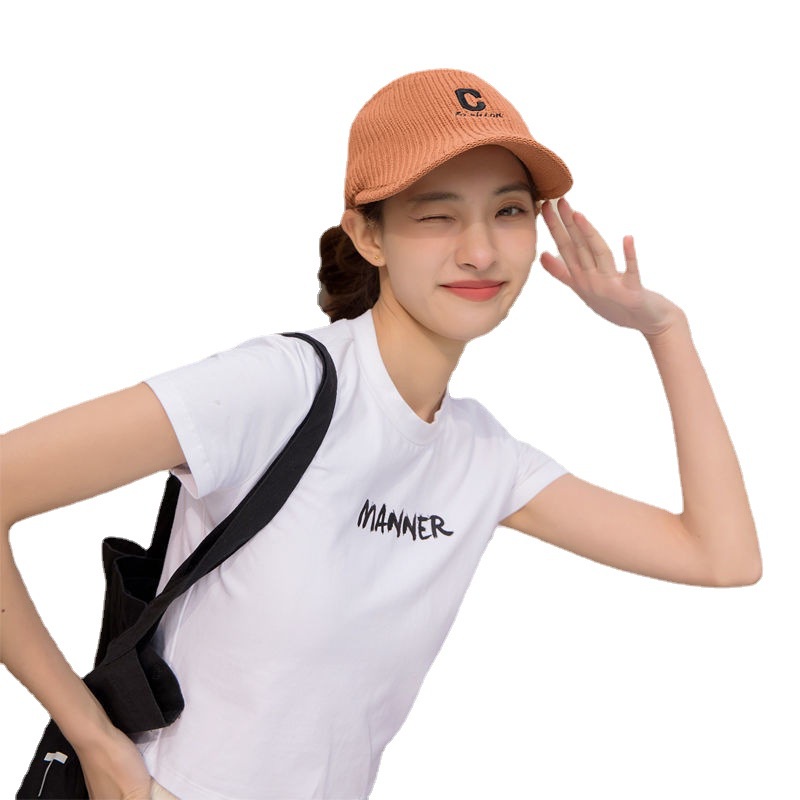 Topi Baseball Tabir Surya Model Atas Kosong Motif Bordir Huruf C Breathable Untuk Wanita