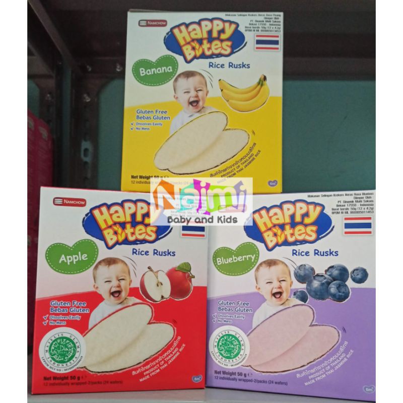 Snack MPASI Bayi Yummy Bites / Happy Bites all variant (biskuit bayi rice crackers yummy bites) 50gr