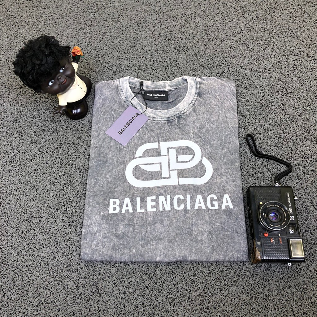 T SHIRT KAOS BALENCIAGA WASHING LOGO ABU ABU AUTHENTIC PREMIUM TERLARIS