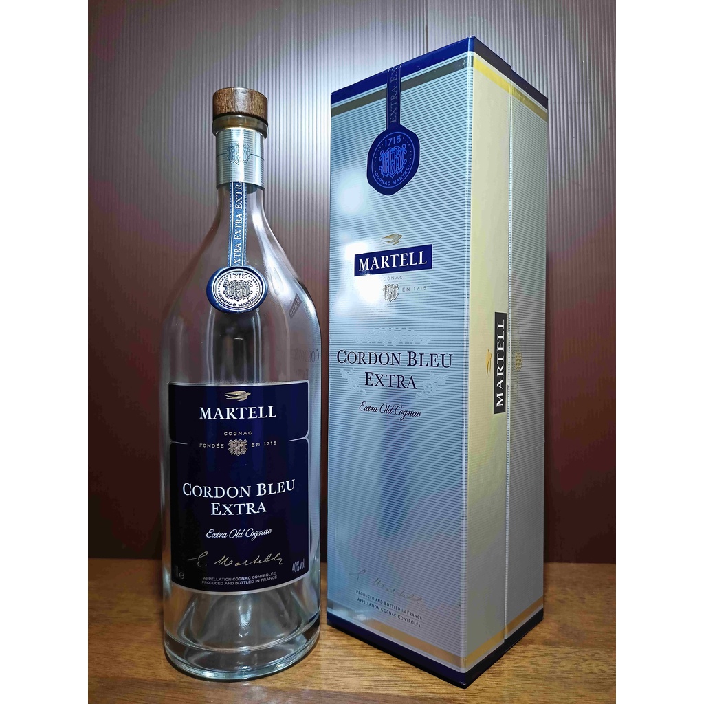 Botol bekas Martell Cordon Bleu Extra Rare 1 Liter + Box