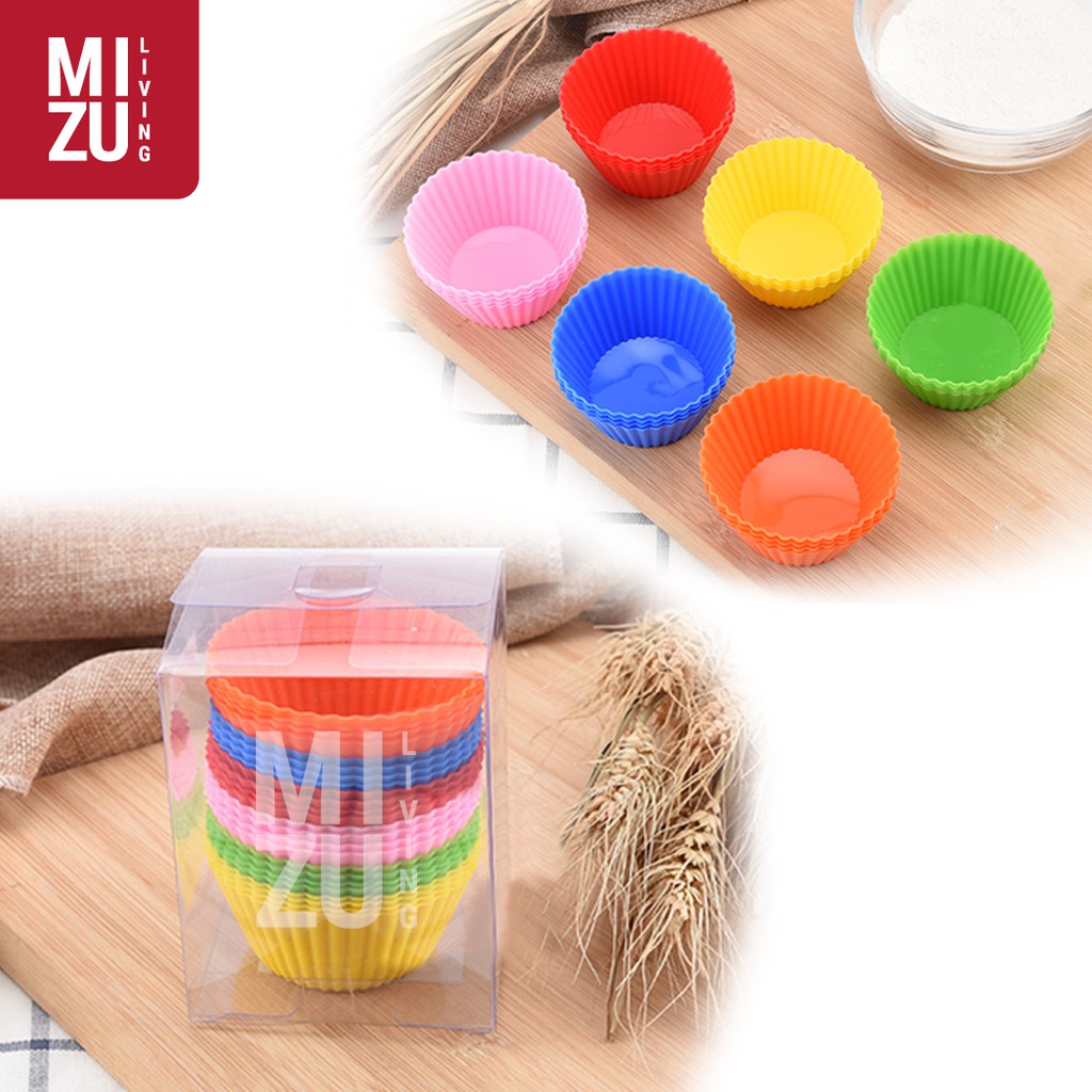 XXIV 24in1 SET Reusable Silicone Baking Cups Cetakan Kue Pudding Muffin Cupcakes BULAT PFOA/BPA-Free