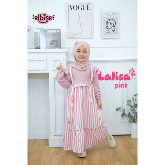 Gamis Lalisa Overall by Elbise Kids - Gamis Muslim Anak Perempuan Set Khimar