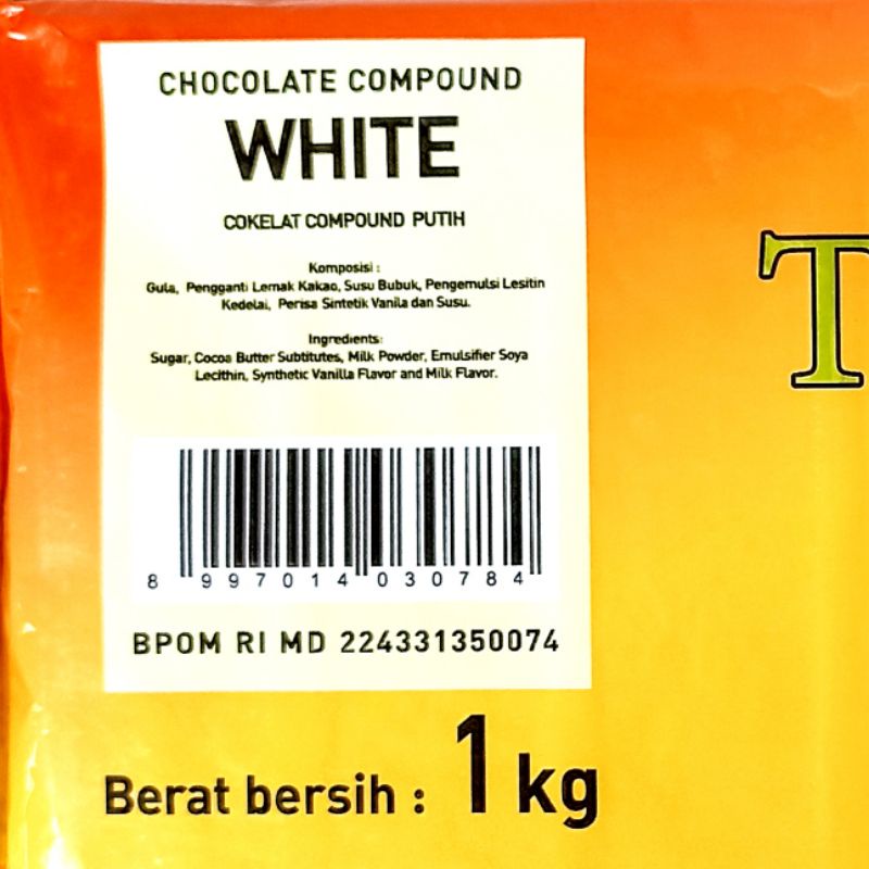 

ELMER Chocolate / Coklat Compound Tropical WHITE 1 Kg