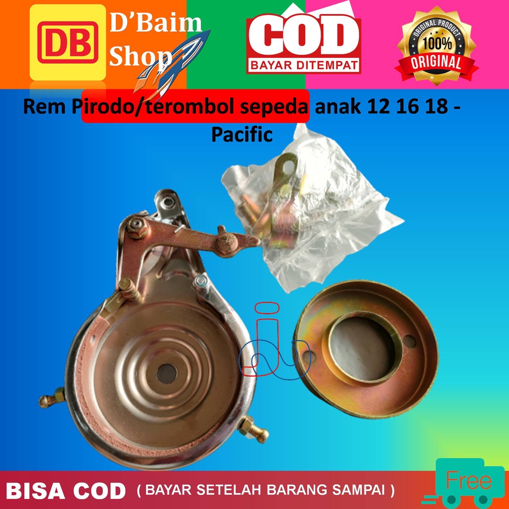 Rem Sepeda Pirodo Pacific SP-G1002 70 Mm Untuk Sepeda 12, 16,18 inchi Rem Sepeda Tromol