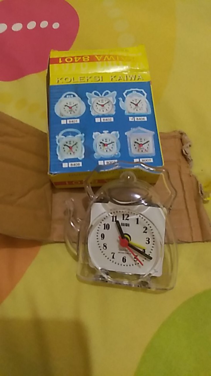 Jam Weker Transparan Karakter Teko