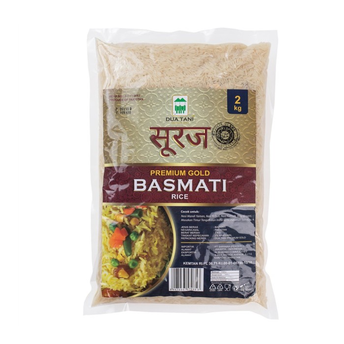 

978qW Beras Basmati Dua Tani 2Kg- Halal Cocok Untuk Nasi Kebuli W5Q0112