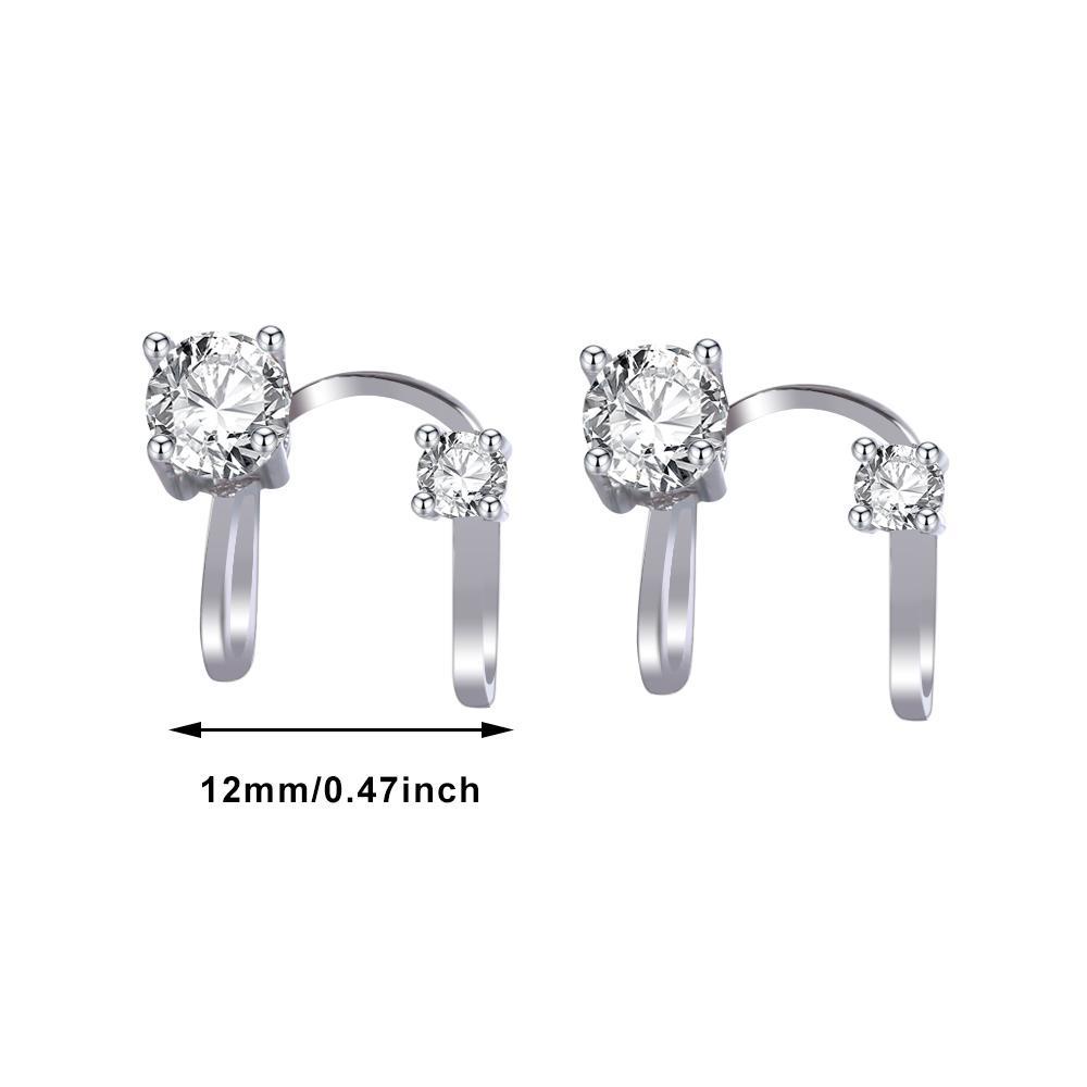 Lily Zircon Ear Cuff Pesta Baru Wanita Pria Anting Non Piercing