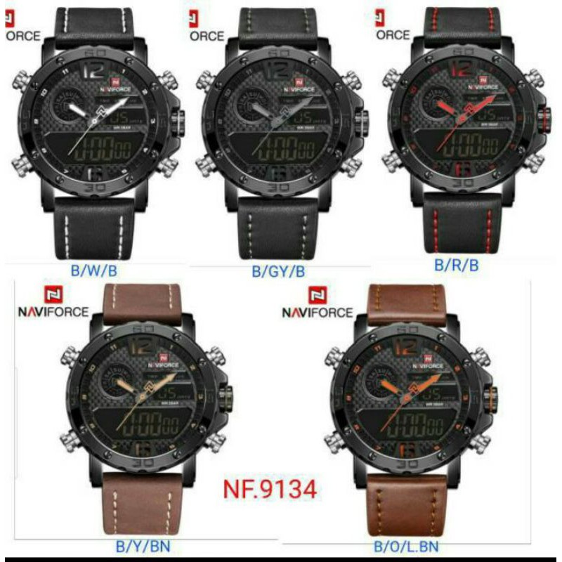 JAM TANGAN PRIA NAVIFORCE NF9134 KULIT ORIGINAL
