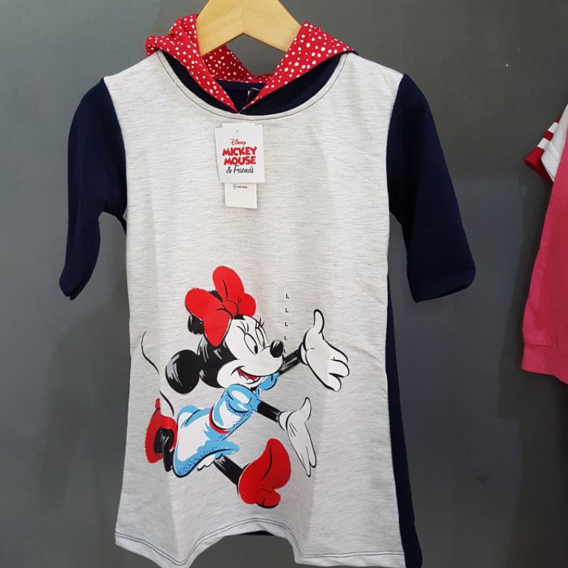 NEW WITH TAG DISNEY NEVADA ATASAN TUNIK HOODIE KAOS ANAK CEWEK USIA  4 5 6 TAHUN