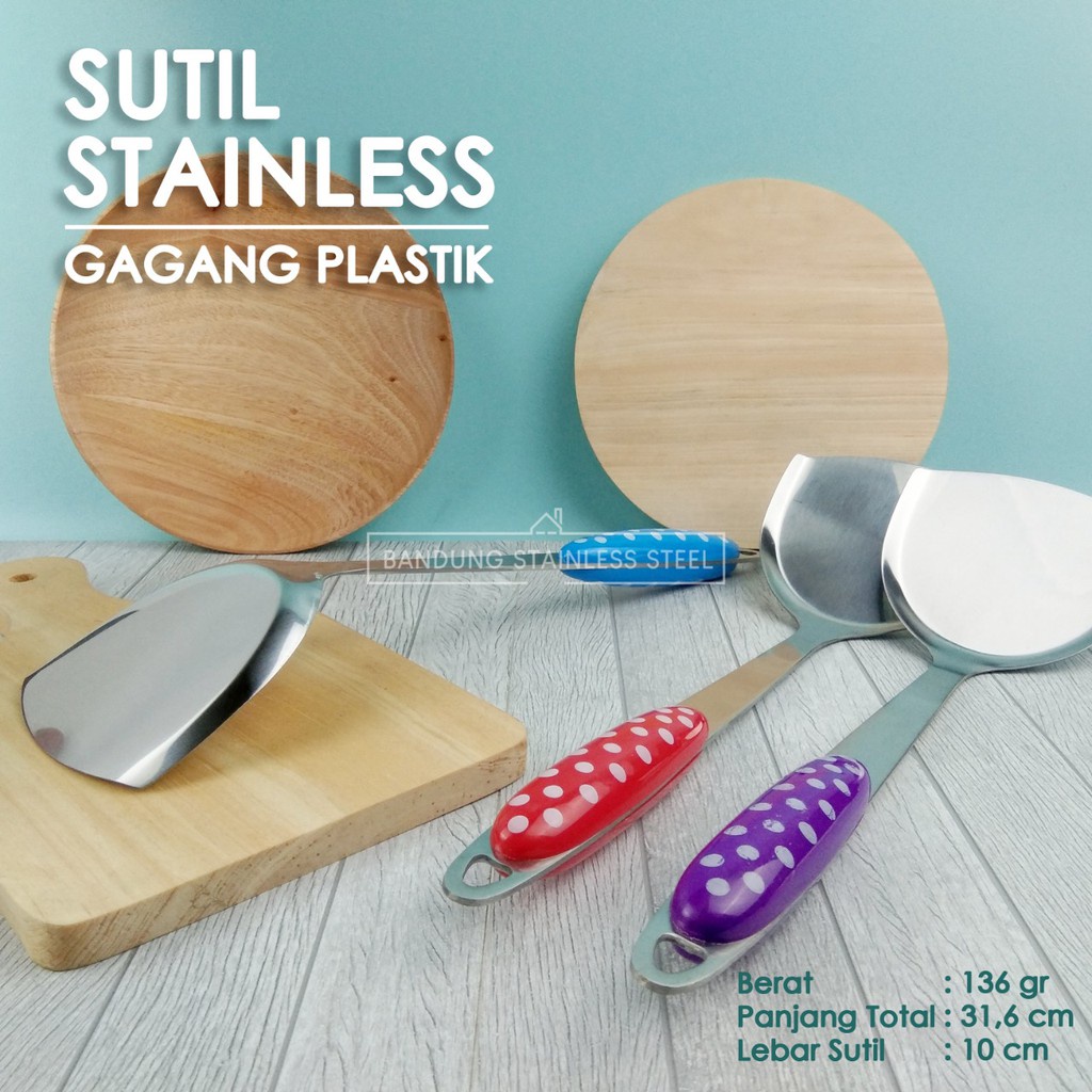 Susuk sutil spatula stainless steel murah gagang plastik KW-W01