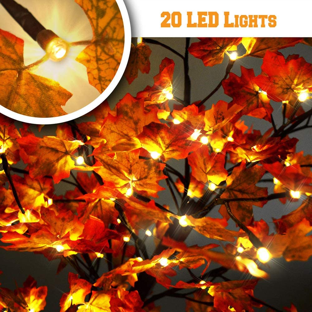 Lampu Tumblr Led Tenaga Baterai Model Ranting Daun Maple Untuk Dekorasi Natal / Pernikahan