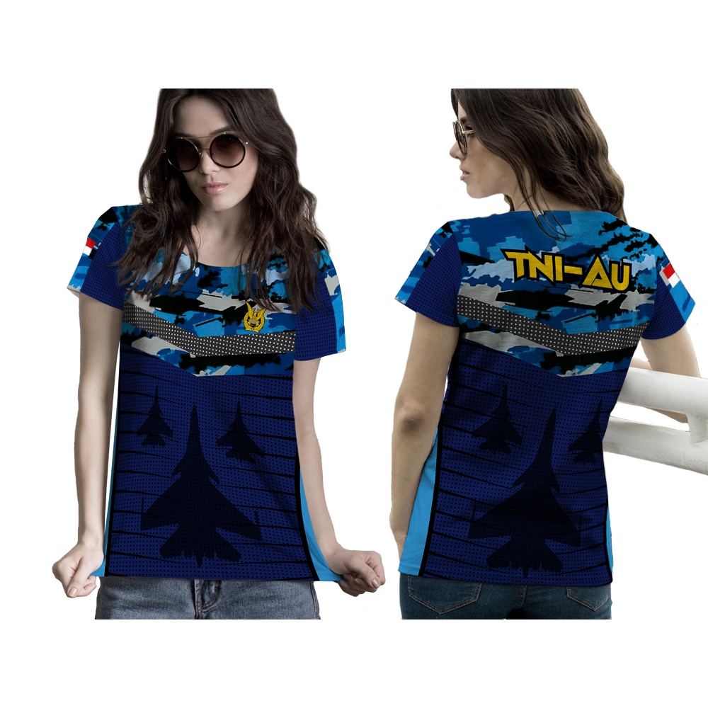 TiniShop - Kaos TNI Militer / Kaos Wanita TNI Loreng Original FullPrint