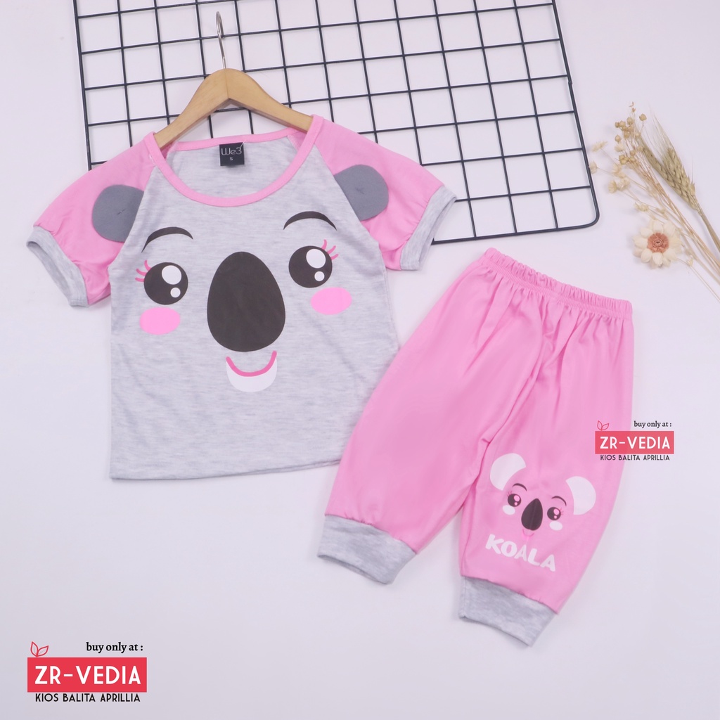 Setelan Momo Kids Size 1-10 Tahun / EXPORT Quality Baju Karakter Kaos Lengan Pendek Celana Pendek