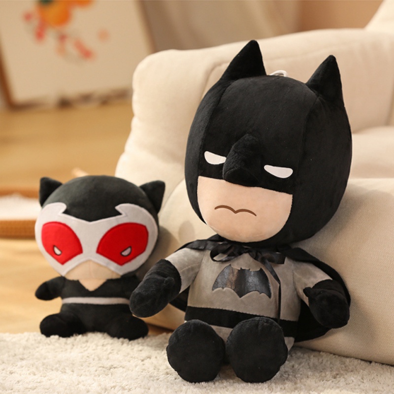 Mainan Boneka Batman Plush Cowok Cewek Hadiah Anak Kain Boneka Pabrik Lembut Anime