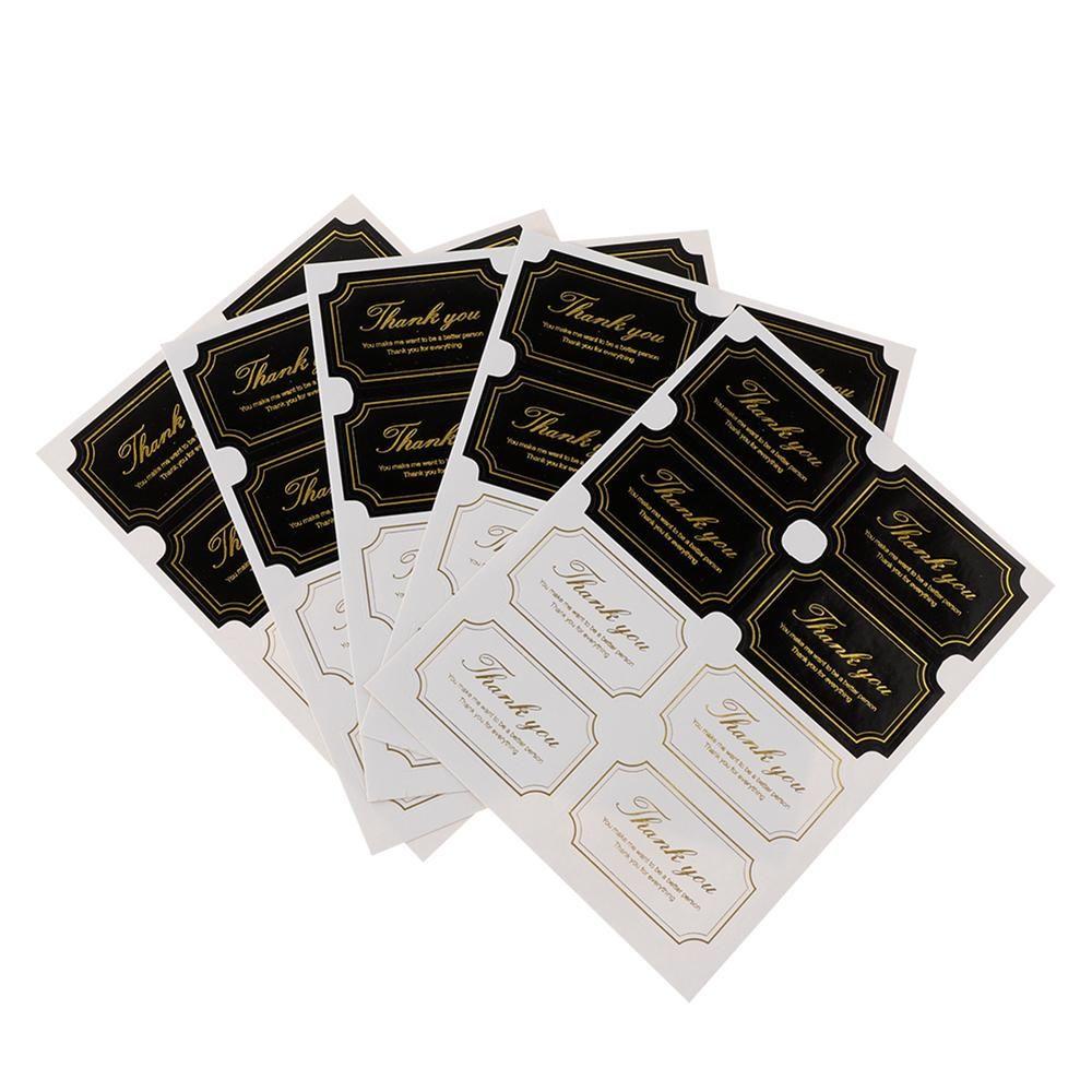 Preva 40/60pcs Handmade Stiker Suvenir Pernikahan DIY Bronzing Putaran Sealing Craft Terima Kasih