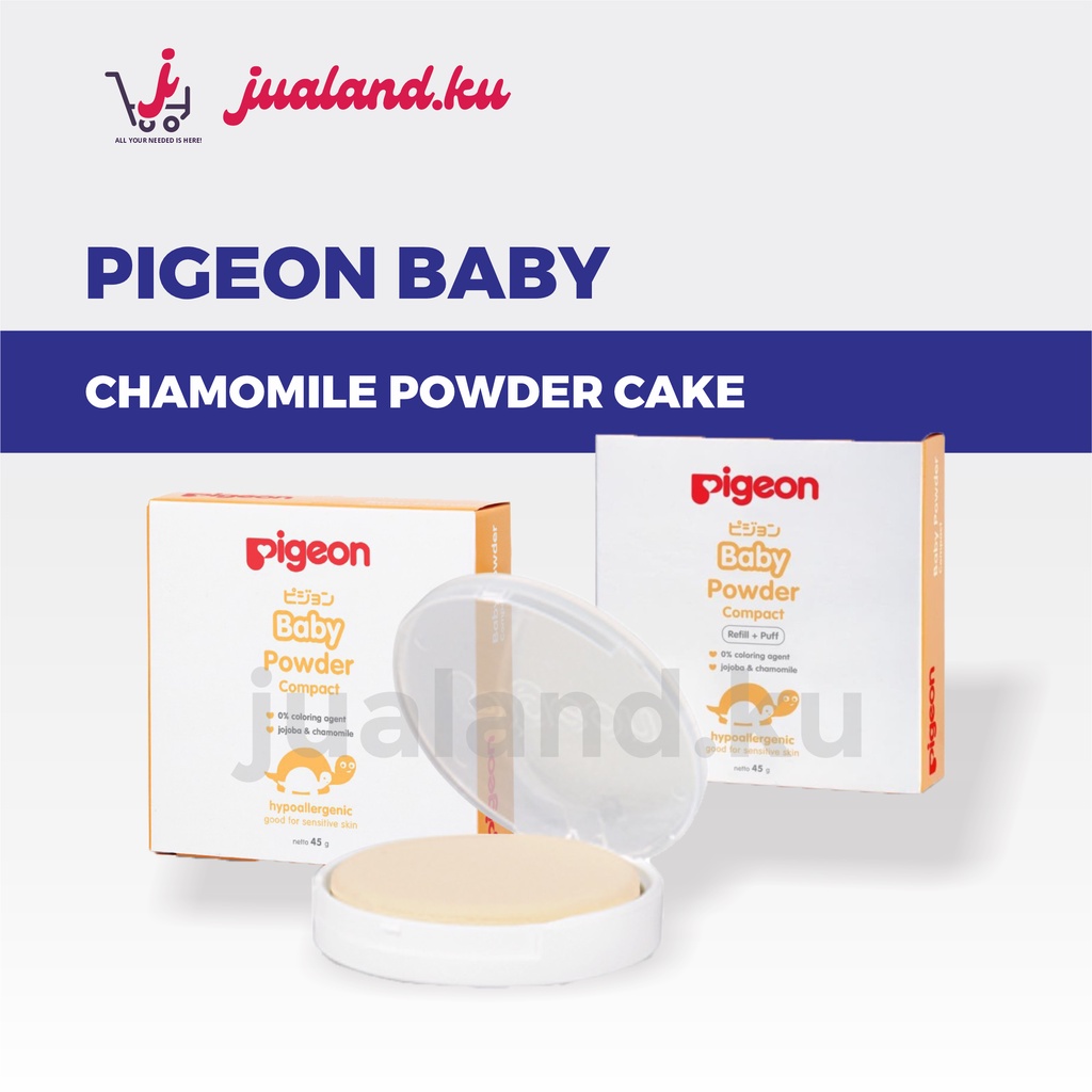 Pigeon Baby Powder Cake Bedak Padat Bayi Chamomile White 45 Gr