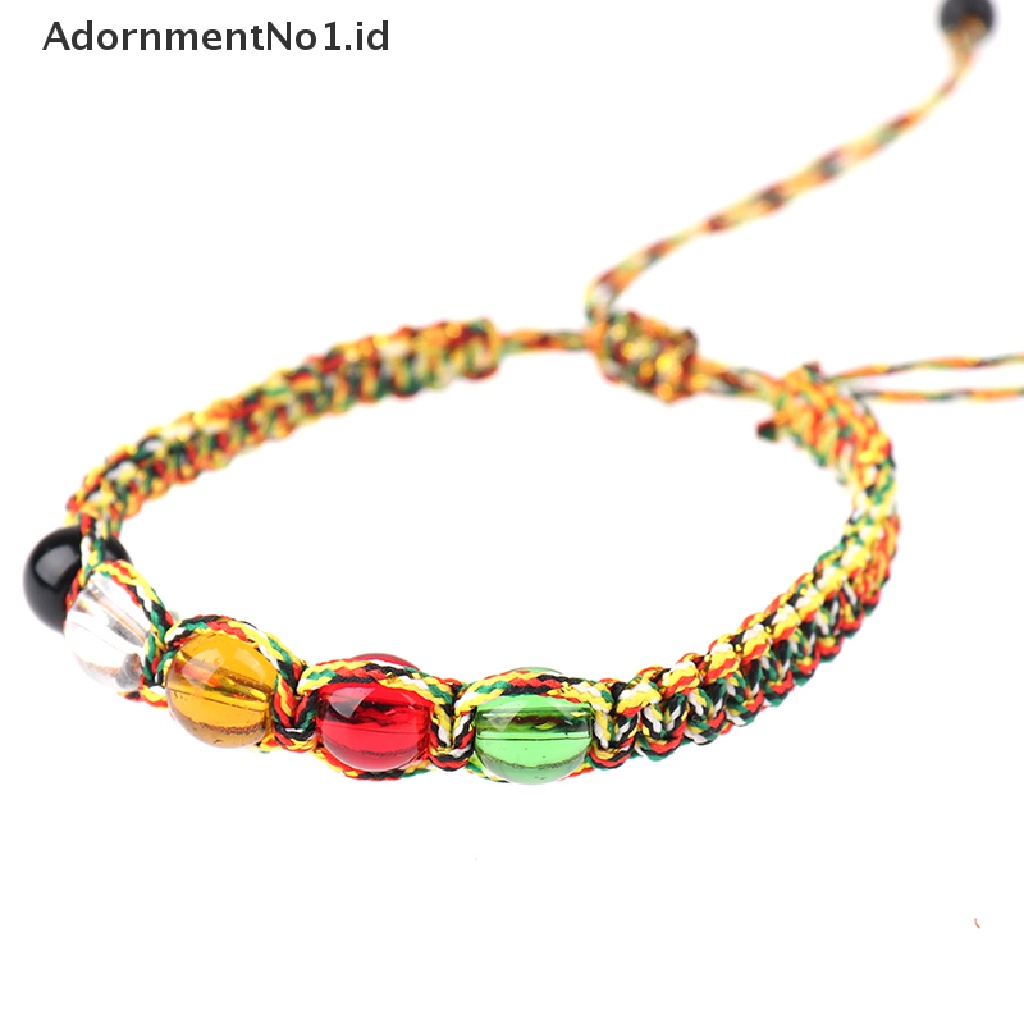 (AdornmentNo1) Gelang Tangan Tali Serut Adjustable Aksen Batu Giok Feng Shui Untuk Wanita (ID)