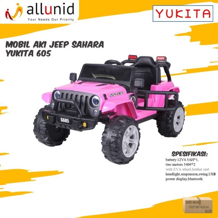 Mainan Anak Mobil Aki JEEP SAHARA KYZ 605 - Maenan Mobilan Remote ( Non Paint )