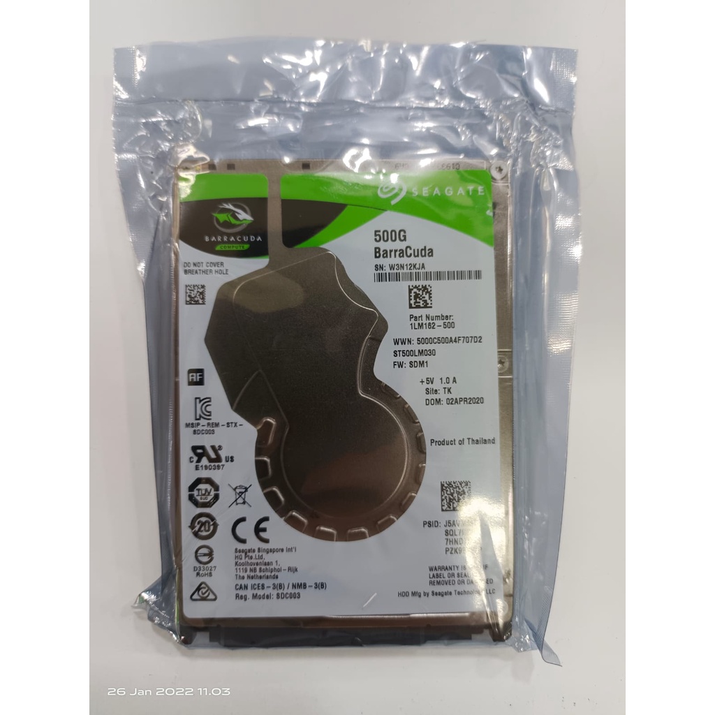 HDD Seagate 500GB / HARDDISK 500GB SLIM / TIPIS