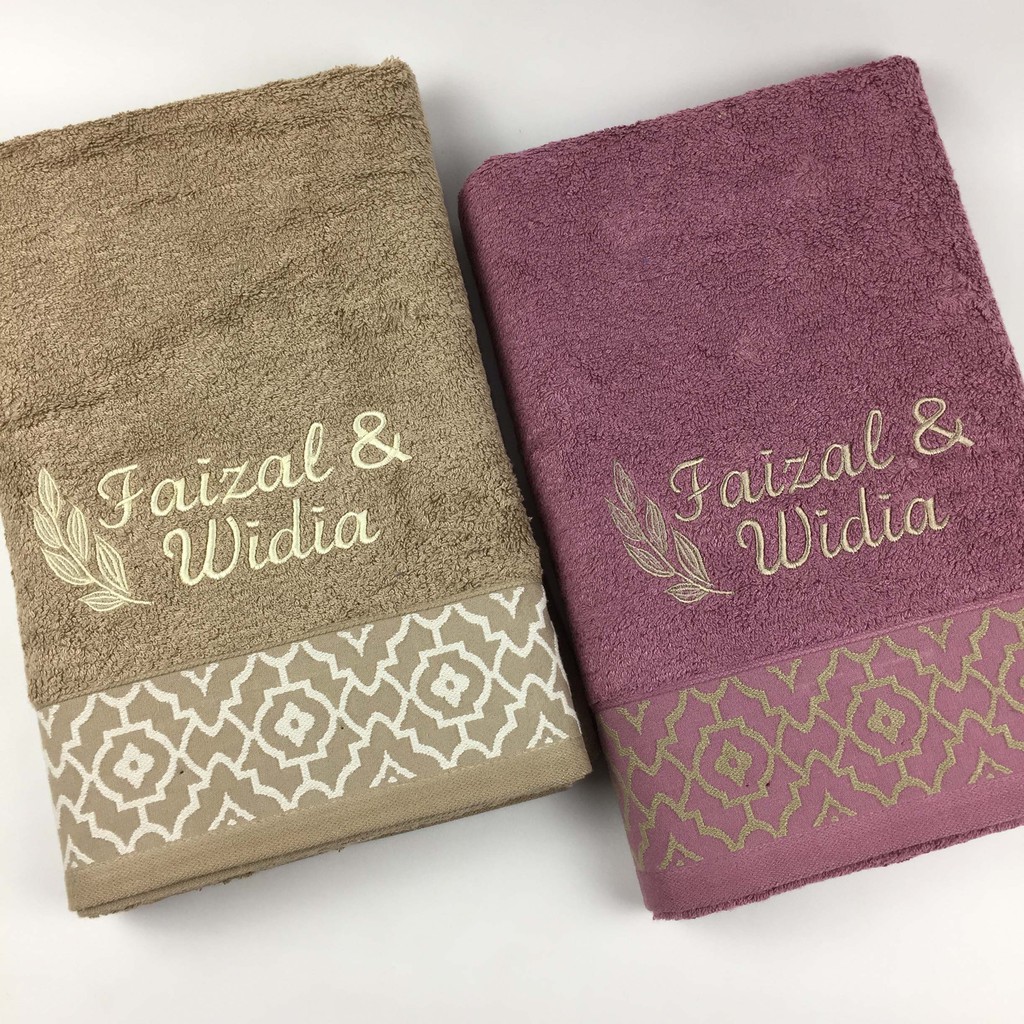 1 (Satu) Handuk Morning Whistle + Bordir / Handuk Seserahan Pernikahan / Handuk Couple