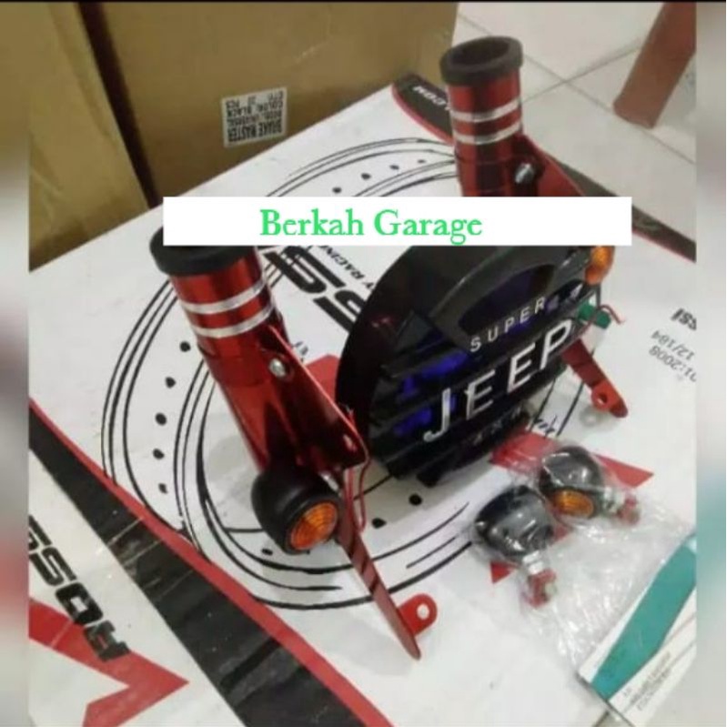 Lampu Jeep Style 4x4 Plus Sen Bulat Mini Dan Breket Lampu Rx-King Cb Scorpio Vixion