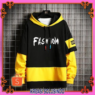 KAOS LENGAN PANJANG PRIA ST.FASHION SWEATER HOODIE JUMPER / JAKET PRIA LENGAN PANJANG 2 WARNA