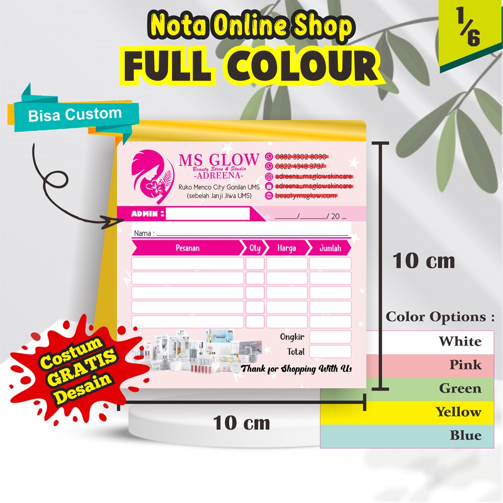 

NOTA OLSHOP CUSTOM FULL COLOR