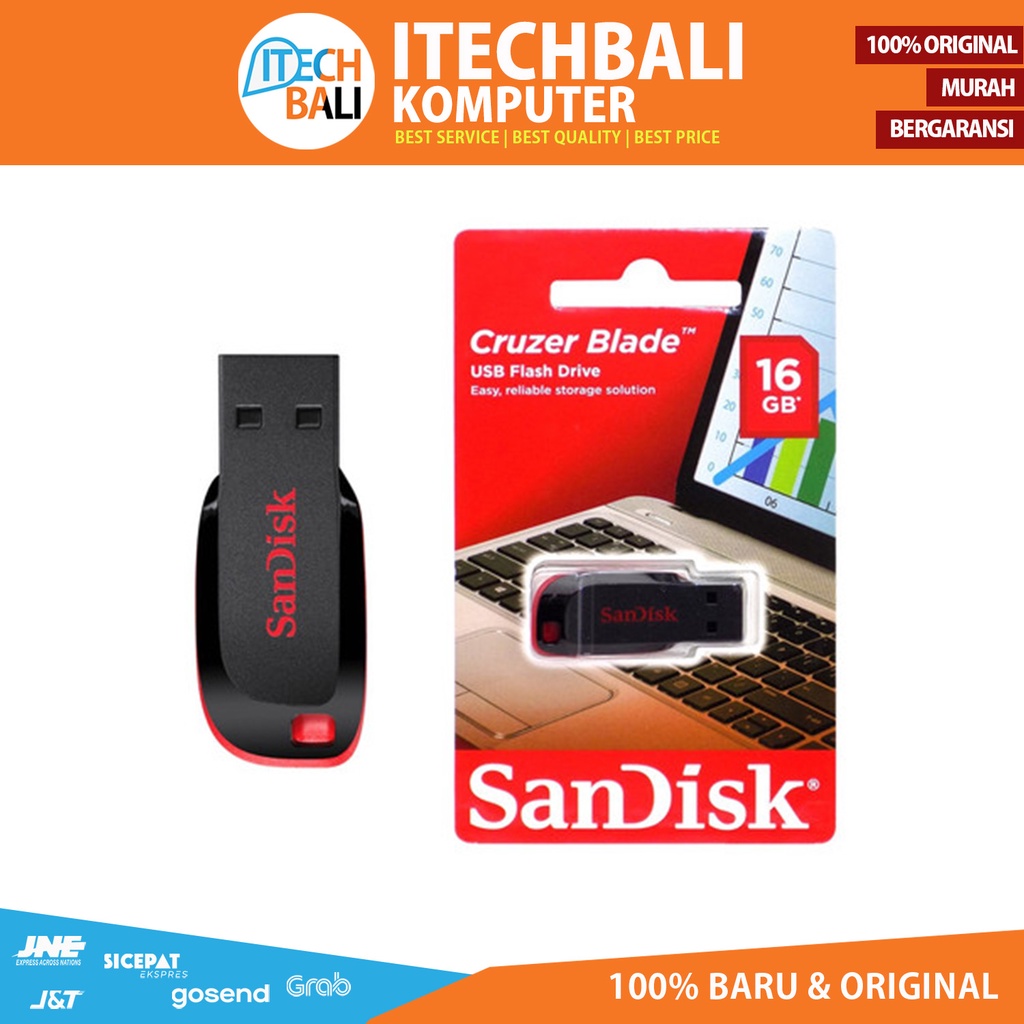 Flashdisk SanDisk 8GB 16GB 32GB 64GB 128GB CZ50 Cruzer Blade