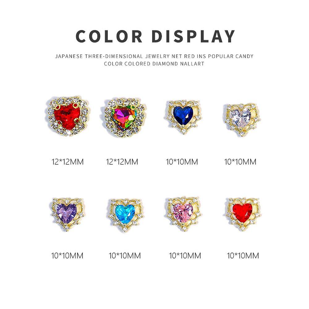 Mxbeauty Manik-Manik Bentuk Hati 3D Warna-Warni Untuk Dekorasi Nail Art