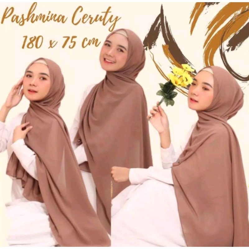 Pashmina ceruty Babydoll 180×75 cm / pashmina Ceruty Baby Doll Premium / hijab muslimah