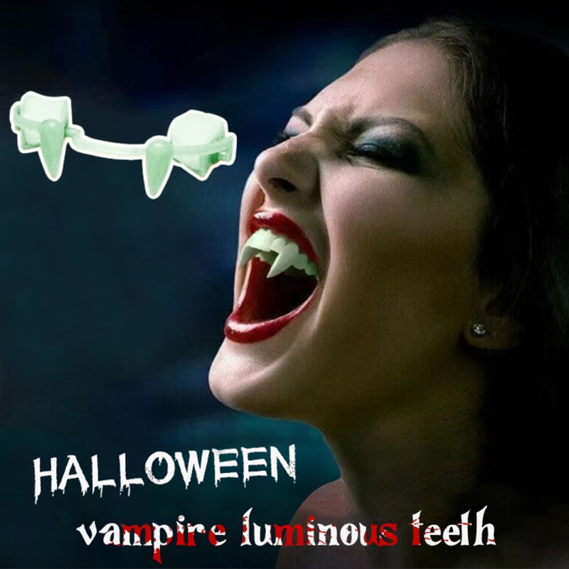 Zzz Gigi Palsu Retractable Untuk Vampire Fangs Blood Capsules
