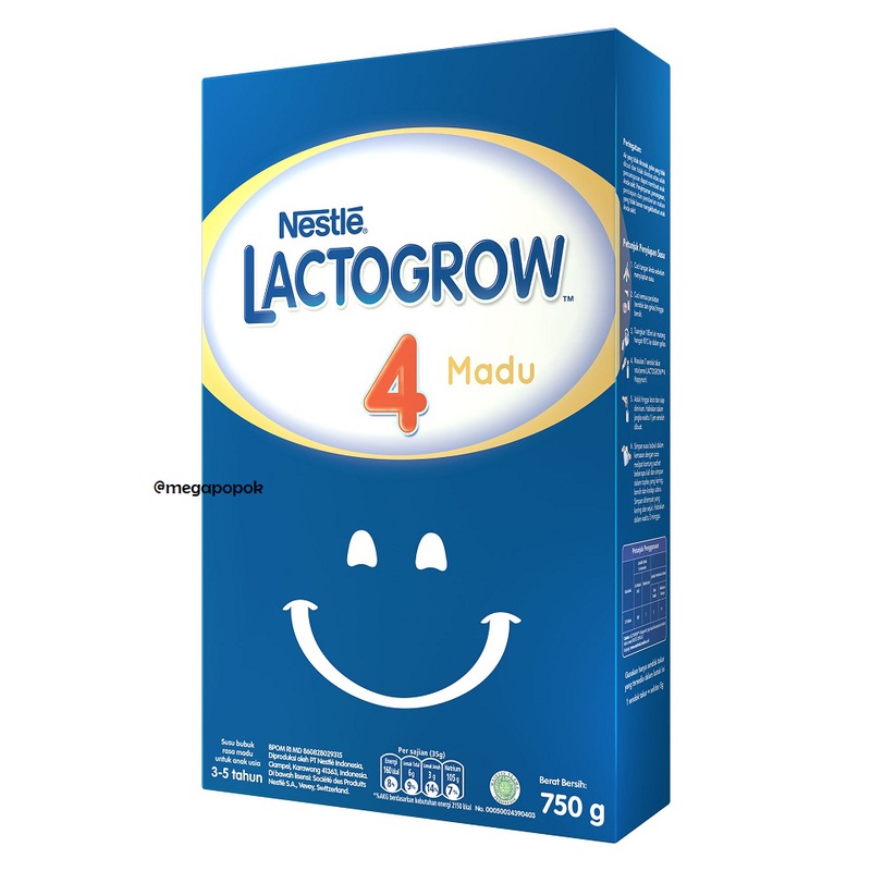 Lactogrow 4 Usia 4-6 Tahun Rasa Madu/Vanila 750gr/megapopok