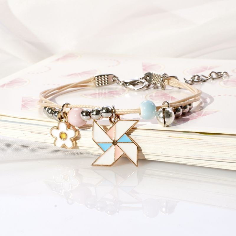 Elsa Gelang couple Daisy etnik bead Tali persahabatan Braided Bracelet/Friendship Adjustable Fashion-Baling