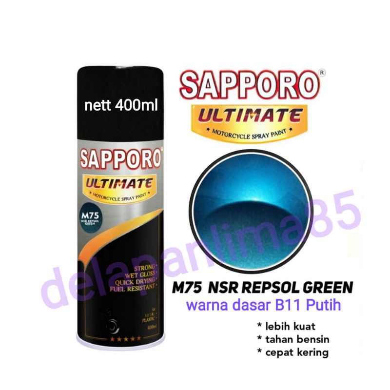 Sapporo Ultimate M75 NSR Repsol Green/hijau repsol/ cat semprot/pylox/pilox/pilok/motor/hijau