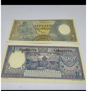 

Uang Kuno Kertas 10 Rupiah Pekerja 1963/1958