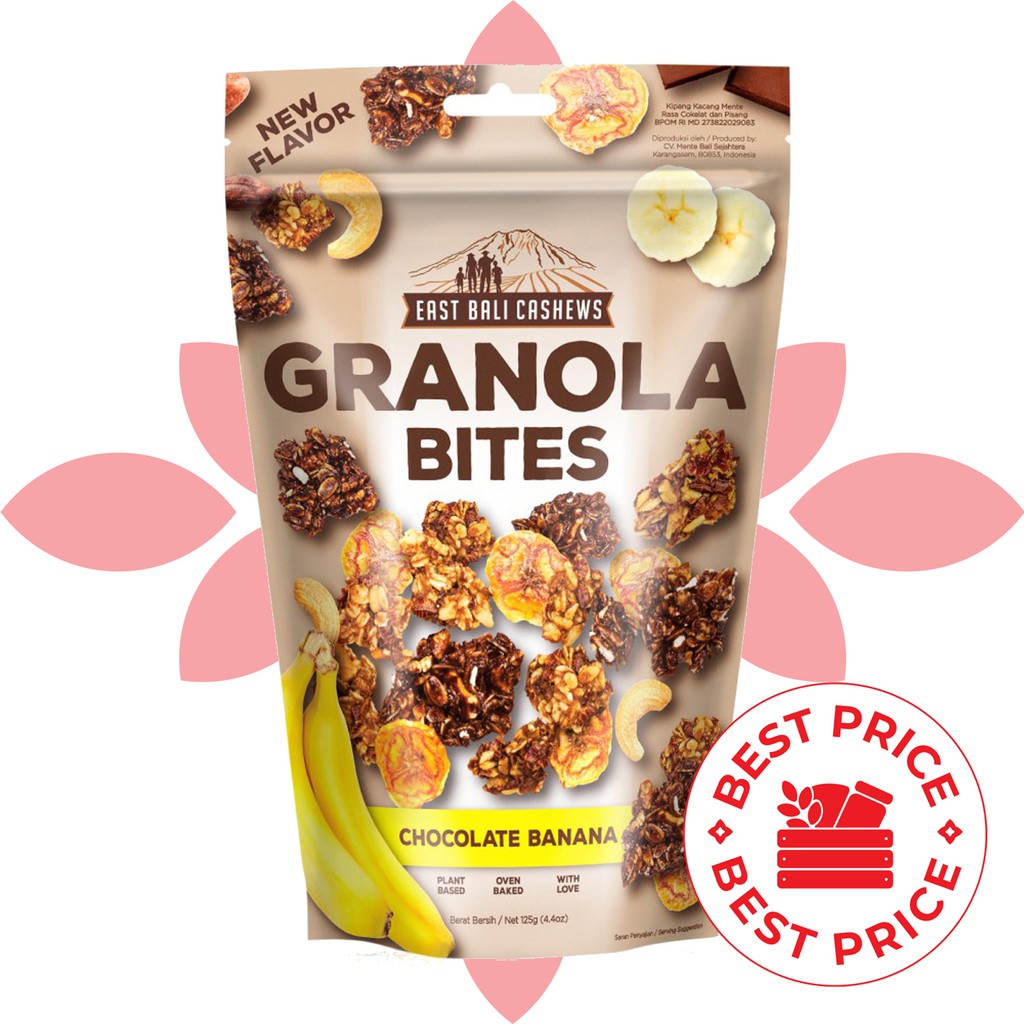 GRANOLA BITES - CHOCOLATE BANANA 125 GR - EAST BALI CASHEWS (YAVA)