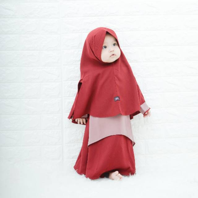  Gamis  anak  newborn kombinasi  varian 30 warna  set hijab mat 