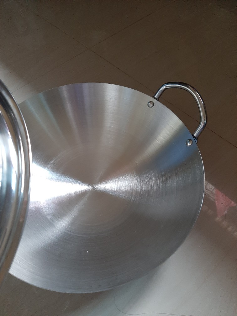 Pamosroom Wajan Stainless 1 Set + Tutup 32cm Kuali Panci Tebal Anti Lengket Tahan Lama Best Seller