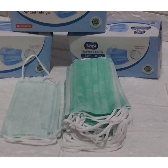 masker sensi earloop 3ply isi40