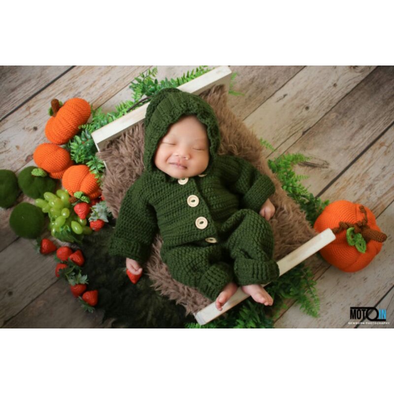 kostum Teddy newborn fotografi