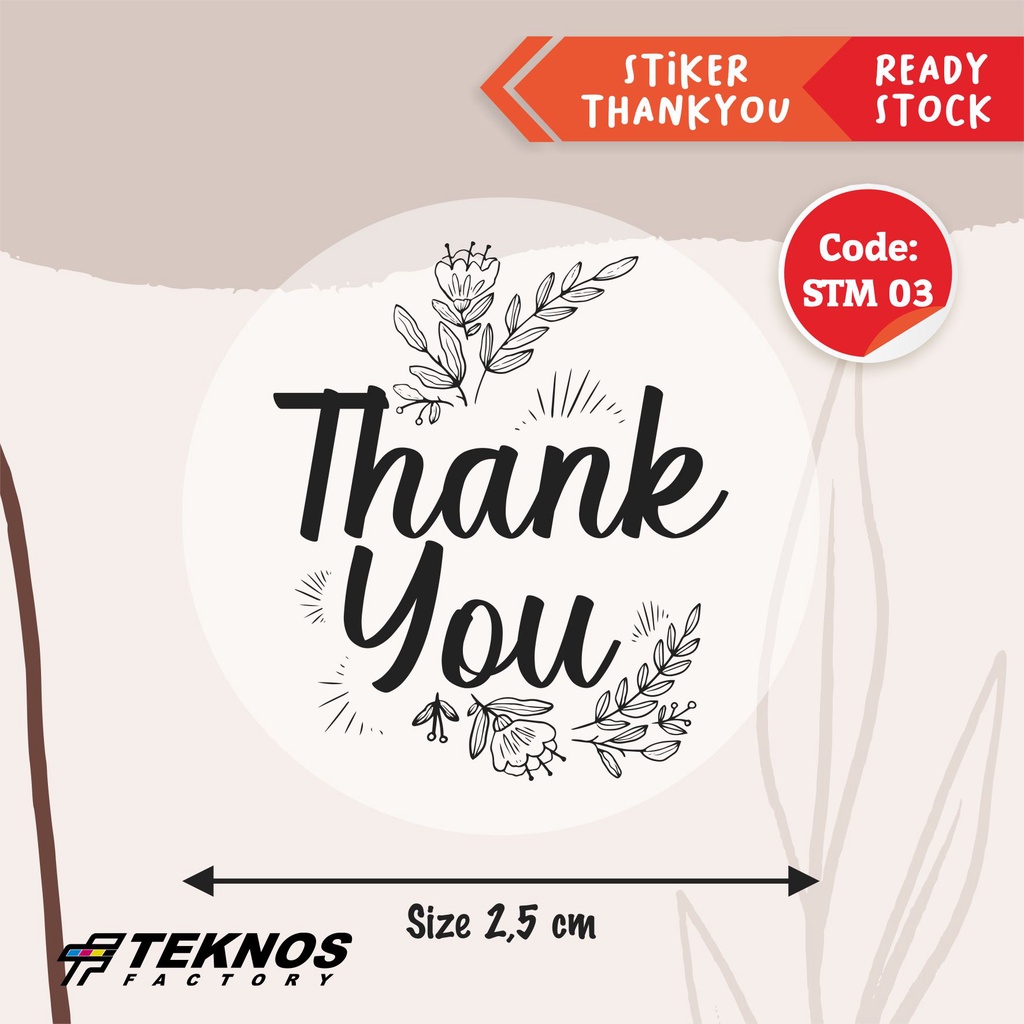

[30 PCS] STIKER THANK YOU VINYL TRANSPRAN STM 03 MURAH