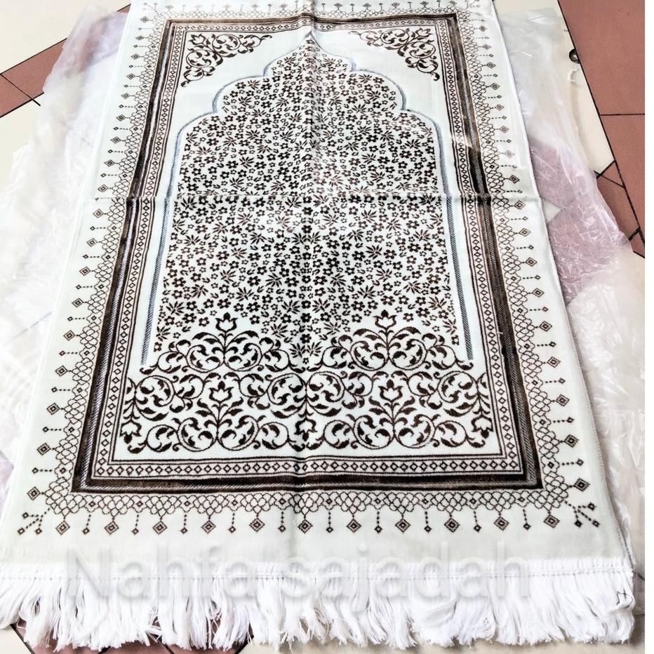 ☋ Sajadah Mahar Pernikahan Sajadah Turki Safatex Lurek Sajadah Turki Putih Kombinasi ➽