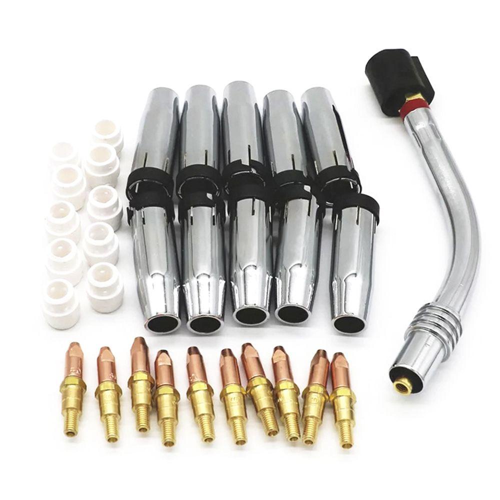 Populer 10pcs MIG Welding Nozzle Tembaga Holder Kit Untuk MB24KD 24KD Torch Konsumsi