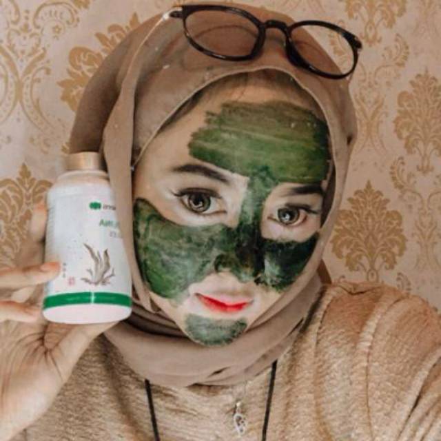 Masker Spirulina 100% Original Asli Natural - Kapsul Masker Pemutih dan Pencerah Wajah Anti Jerawat